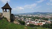 Blick von der Burg auf Trenčín