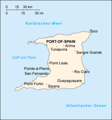 Карта острова Тринидад