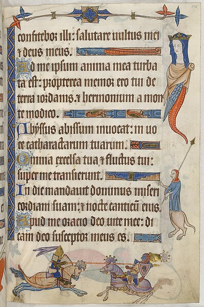 File:Two knights Jousting - Luttrell Psalter (c.1325-1335), f.82 - BL Add MS 42130.jpg