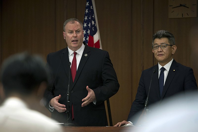 File:U.S. Deputy Defense Secretary Bob Work, left, and Japanese Senior Vice Defense Minister Ryota Takeda answer questions about U.S. and Japanese partnerships and ways to strengthen the Asia-Pacific region during 140822-F-DT527-225c.jpg