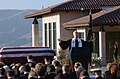 Rev. Dr. Michael H. Wenning delivers a eulogy at the Reagan Library memorial service