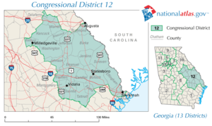 Izba Reprezentantów Stanów Zjednoczonych, Georgia District 12, 110th Congress.png