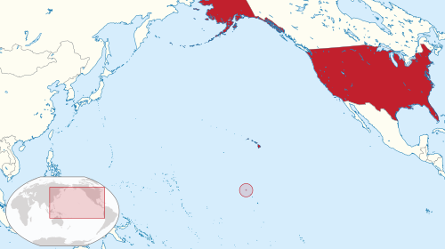 Location of Palmyra Atoll in the Pacific Ocean