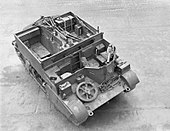 Universal Carriers, like this Mk II, could carry support weapons or conduct reconnaissance. Universal Carrier Mk II KID1033.jpg