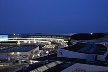 Die Check-in-Bereiche im Überblick. Beginnend in der rechten unteren Ecke (nach oben): Terminal 1, Terminal 2, Terminal 3. Links unten: Terminal 1A