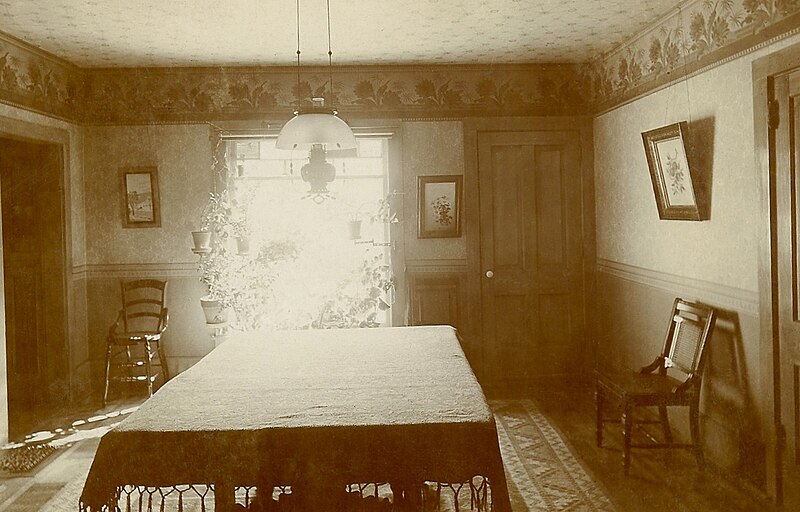 File:Victorian style dining room, USA, early 1900s.jpg