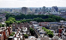 View from the tower of Westminster Cathedral towards Vincent Square View from Westminster Cathedral 2011 Vincent Square.jpg