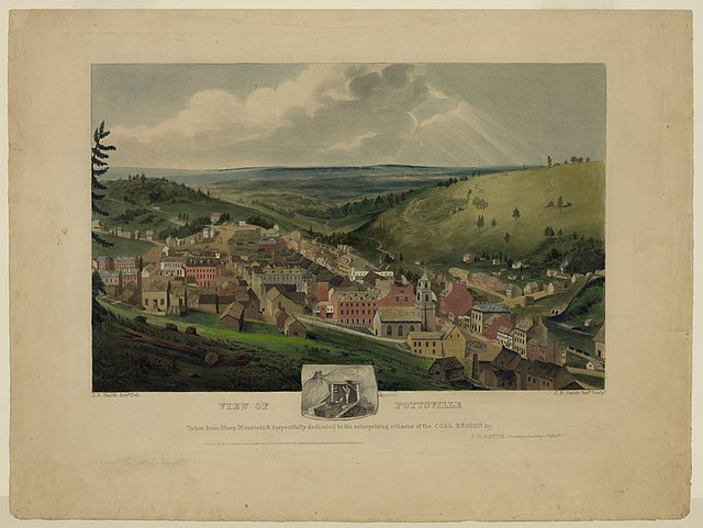An 1833 portrait of Pottsville by John Rowson Smith