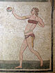 Sportlerin im Mosaik der Villa Del Casale