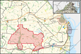 District map from the 2023 election Virginia's 14th House of Delegates district (since 2024).svg