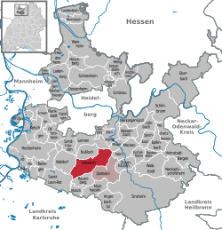 Elhelyezkedése Baden-Württemberg térképén