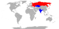 World map of MiG-27 operators