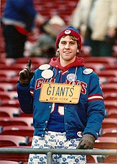 "License Plate Guy" at Giants Stadium wearing his first plate "G1ANTS" Young LPG.jpg