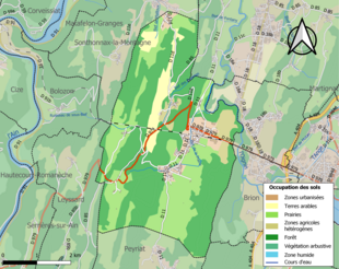 Kolorowa mapa przedstawiająca użytkowanie gruntów.