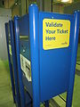 In 2011, fare gates have not been installed, and tickets had to be validated manually.