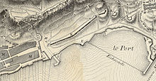 Map of the Prince of Wales Lines in 1782 (centre, marked with a "K") 1782 Prince of Wales's Lines map.jpg