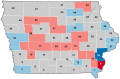 1910 Iowa Senate election - Party holds and gains by district
