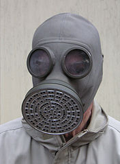 Finnish civilian gas mask from 1939. These masks were distributed during World War II