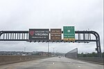 Interstate 95 i sydlig riktning på Woodrow Wilson Bridge på gränsen från Maryland till Virginia.