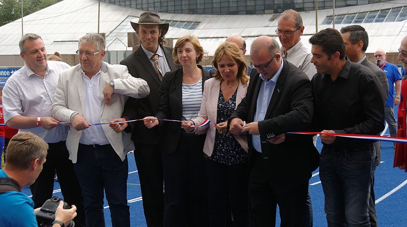 Inauguration de la nouvelle piste du stade.