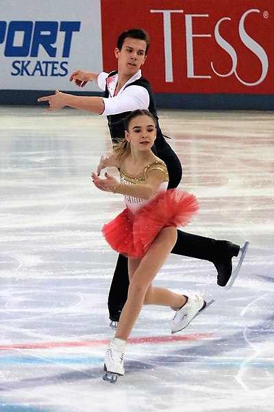 Kseniia Akhanteva and Valerii Kolesov currently hold the second-highest score for the junior pairs' short program.
