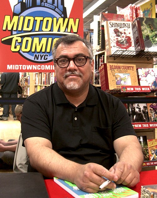 Hernández at a signing for High Soft Lisp at Midtown Comics Times Square in Manhattan, April 24, 2010.