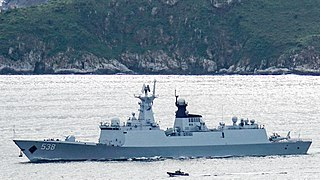 Chinese frigate <i>Yantai</i> (538) Type 054A frigate of the PLA Navy