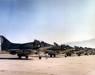 VA-305 A-4Cs at NAS Point Mugu c.1970 A-4C Skyhawks of VA-305 at NAS Point Mugu c1970.jpeg