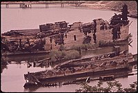 Abandoned boats in Curtis Creek, off the community of Curtis Bay, 1973