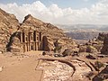 Ad Deir (The Monastery), Petra with view of the surrounding mountains