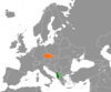 Location map for Albania and the Czech Republic.