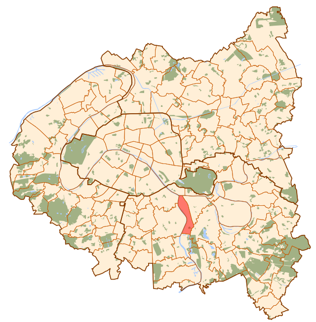 阿尔福维尔在大巴黎都会区内的位置
