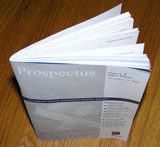 <span class="mw-page-title-main">Prospectus (finance)</span>