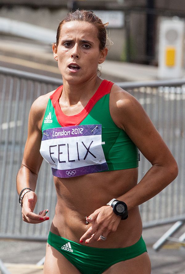 Félix running the 2012 Olympic marathon