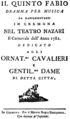 English: Anonymous - Il Quinto fabio - title page of the libretto - Cremona 1782