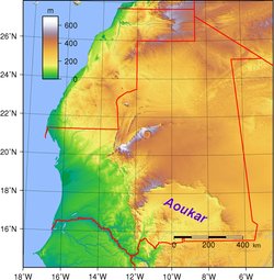奥卡尔在毛里塔尼亚的位置