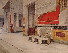 Atrium of the House of the Vetti VI 15 1 in Pompeii, 1895, by Luigi Bazzani Atrium of the House of the Vetti VI 15 1 in Pompeii, 1895 by Luigi Bazzani.jpg