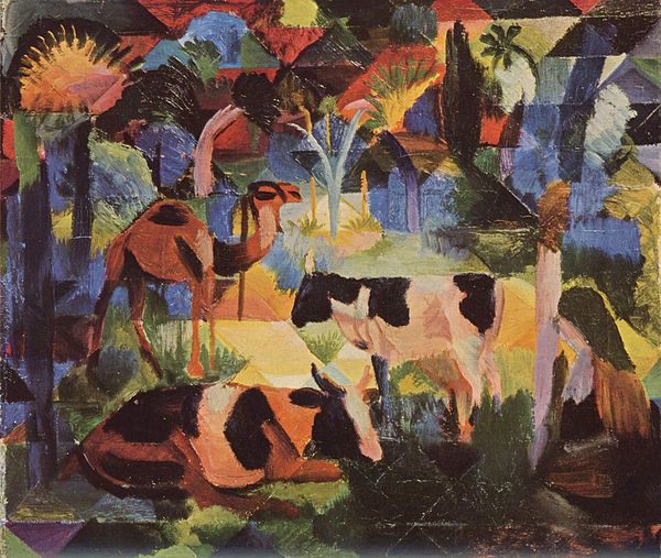 August Macke, Landscape with Cows and Camel