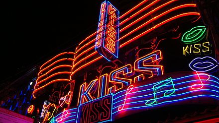 Neon signs in the red light district of Bangkok