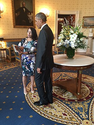 Barack Obama and Sana Amanat at 2016 WHM.jpg