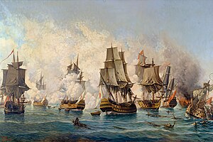 Battle of Matapan by Antonio Jose Ramos, copy of the original painting made by Joao.jpg
