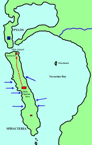 <span class="mw-page-title-main">Battle of Sphacteria</span> 425 BCE battle between Athens and Sparta, part of the Peloponnesian War