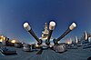 USS North Carolina at night