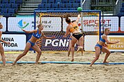 Deutsch: Beachhandball Europameisterschaften 2019 (Beach handball Euro); Tag 6: 7. Juli 2019 – Spiel um Platz Drei, Frauen, Kroatien-Niederlande 0:2 (14:23, 20:22) English: Beach handball Euro; Day 6: 7 July 2019 – Women's Bronze Medal Match – Croatia-Netherlands 0:2 (14:23, 20:22)