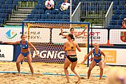 Deutsch: Beachhandball Europameisterschaften 2019 (Beach handball Euro); Tag 6: 7. Juli 2019 – Spiel um Platz Drei, Frauen, Kroatien-Niederlande 0:2 (14:23, 20:22) English: Beach handball Euro; Day 6: 7 July 2019 – Women's Bronze Medal Match – Croatia-Netherlands 0:2 (14:23, 20:22)