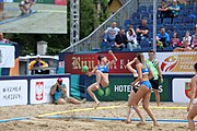 Deutsch: Beachhandball Europameisterschaften 2019 (Beach handball Euro); Tag 6: 7. Juli 2019 – Spiel um Platz Drei, Frauen, Kroatien-Niederlande 0:2 (14:23, 20:22) English: Beach handball Euro; Day 6: 7 July 2019 – Women's Bronze Medal Match – Croatia-Netherlands 0:2 (14:23, 20:22)