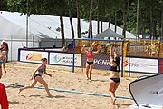 Deutsch: Beachhandball Europameisterschaften 2019 (Beach handball Euro); Tag 3: 4. Juli 2019 – Frauen, Platzierungsrunde Gruppe III, Schweiz-Nordmazedonien 2:0 (21:6, 23:20) English: Beach handball Euro; Day 3: 4 July 2019 – Women Consolation Round Group III – Switzerland-North Macedonia 2:0 (21:6, 23:20)