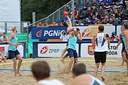 Deutsch: Beachhandball Europameisterschaften 2019 (Beach handball Euro); Tag 6: 7. Juli 2019 – Männerfinale, Dänemark-Norwegen 2:0 (25:18, 19:16) English: Beach handball Euro; Day 6: 7 July 2019 – Men's Final – Denmark-Norway 2:0 (25:18, 19:16)