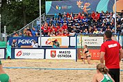 Deutsch: Beachhandball Europameisterschaften 2019 (Beach handball Euro); Tag 6: 7. Juli 2019 – Frauenfinale, Dänemark-Ungarn 2:0 (18:12, 23:22) English: Beach handball Euro; Day 6: 7 July 2019 – Women's Final – Denmark-Hungary 2:0 (18:12, 23:22)