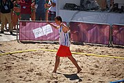 Deutsch: Beachhandball bei den Olympischen Jugendspielen 2018; Tag 4, 10. Oktober 2018; Jungs, Vorrunde, Gruppe B - Italien-Argentinien 1:2 English: Beach handball at the 2018 Summer Youth Olympics at 10 October 2018 – Boys Preliminary Round Group B‎ – Italy-Argentina 1:2